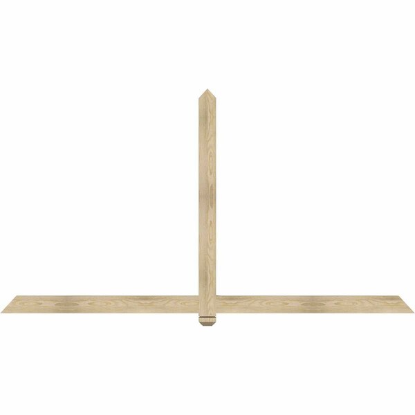 Ekena Millwork Eugene Rough Sawn Timber Gable Bracket, Douglas Fir, 96"W x 52"H x 2"D x 4"F, 13/12 Pitch GBW096X52X0204EUG00RDF - main